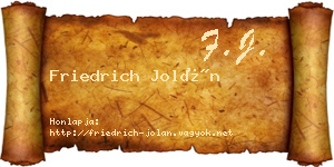 Friedrich Jolán névjegykártya