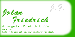 jolan friedrich business card